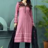 Red Voile Appliqued & Hand Embroidered Salwar Kameez set